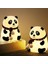 Yumuşak Silikon Panda Mini Gece Lambası Dekoratif Işık Derecesi Ayarlanabilir Yatak Odası Lambası Panda Kitap Okuma Lambası Çocuk Odası 106X112X136MM QY006 (Atkılı Panda - QY006) 1
