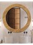Antik Ahşap Dekoratif Ayna Yuvarlak Ayna Duvar Aynası Banyo Lavabo Aynası (Medium) 1
