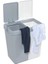 80 Litre Dokunmatik Çamaşır Sepeti - Iki Bölmeli Dekoratif Çamaşır Sepeti - Gri Beyaz - 55X35X58.5 cm 5