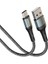Örgülü USB A-C Hızlı Şarj Kablosu, Siyah (100 Cm) 3