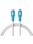 Coral Type C-C Power Delivery Hızlı Şarj Kablosu, Beyaz Kablo, Beyaz/mavi Uçlar (150 Cm) 1