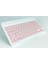 MT82 Kablosuz Bluetooth + USB Wifi Şarjlı Klavye Mouse Seti Ultra Ince Taşınabilir Türkçe Q Klavye (Pembe) 2