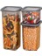 3'lü Set Sızdırmaz Kapaklı Kare Erzak Saklama Kabı 650ML - 1300ML - 1900ML Antrasit 2