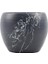 Mermer Efektli Gri Üzeri Beyaz Toprak Saksı -15 cm 1