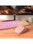 KM-319BT 2.4g+Bt1+Bt2 Çoklu Cihaz Bağlantılı Q Set Kablosuz Tak ve Kullan Klavye + Mouse (Pembe) 5