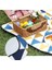 Piknik Örtüsü, 200 x 150 Cm, Büyük Mat, Kamp, Park, Bahçe, Dış Mekan Için, Su Geçirmez, Katlanabilir, Sarı ve Mavi Üçgen Desenli GCM07S 5