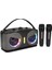 Karaoke Makinesi - 2 Kablosuz Mikrofon, Rgb Işık Efektleri, Portatif Mikrofon Sistemi ile Taşınabilir Bluetooth Karaoke Hoparlör (Gray) 1