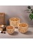3'lü El Yapımı Doğal Hasır Yuvarlak Saksı Seti, Hasır El Yapımı Yuvarlak Örgü Saksı 3'lü Set, Rattan Saksı Seti, (22CM*15CM-18CM*13CM-14CM*11CM) 1