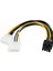 Plus PX-4260 2xmolex To 8 Pin Ekran Kartı Güç Kablosu Çevirici, 4pin To 8pin Ekran Kartı Güç Kablosu 2