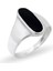 Ince Oval Siyah Mineli Gümüş Erkek Yüzük 1
