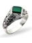 Çiçek Desenli Yeşil Akik Taşlı Gümüş Erkek Yüzük 1
