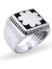 Iri Kare Mine Desenli Gümüş Erkek Yüzük 1