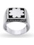 Iri Kare Mine Desenli Gümüş Erkek Yüzük 2