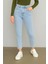 Yüksek Bel Kadın Mom Fit Jean – Açık Kar Mavisi Esnek Denim, Düz Dar Paça, Günlük Rahat Kalıp 6