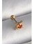 316L Çelik Gold Renk Turuncu Zirkon Taşlı Tragus Piercing 1