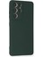 Samsung Galaxy S21 Ultra Kılıf Nano Içi Kadife Silikon - Koyu Yeşil 2