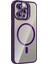 Apple iPhone 15 Pro Max Remim Lensli Magsafe Standlı Kapak - Derin Mor 3