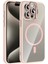 Apple iPhone 15 Pro Max Remim Lensli Magsafe Standlı Kapak - Pembe 1