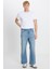 %100 Pamuk Loose Fit Rahat Kesim Cepli Jean Kot Denim Pantolon 2