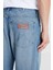 %100 Pamuk Loose Fit Rahat Kesim Cepli Jean Kot Denim Pantolon 5