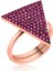 925 Ayar Gümüş Rose Pembe Üçgen Yüzük LR1230188 1