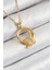 316L Çelik Zirkon Taşlı Düğüm Model Gold Renk Kadın Kolye 1