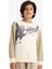 Erkek Çocuk Bisiklet Yaka Baskılı İçi Yumuşak Tüylü Sweatshirt G5554A825CW 3