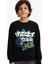 Erkek Çocuk Bisiklet Yaka Baskılı İçi Yumuşak Tüylü Sweatshirt G5559A825CW 1