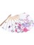 2 Adet Katlanabilir El Tutulan Fan 1pcs Bambu Çiçek Baskılı Japon Tarzı Katlanır Fan ve 1pcs Erik Çiçeği Ipek Katlanır Fan (Yurt Dışından) 3