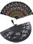 Renkli Işlemeli Çiçek Deseni Siyah Bez Katlanır Kadın ve Bambu Ipek 8 27 Inç (21CM) Katlanır Fan (Yurt Dışından) 1