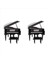2x Minyatür Grand Piano Model Kiti Müzik Enstrümanı Sandalyeli Ev Ofis Dekorasyonu Için (Siyah Müzik Olmadan) Küçük (Yurt Dışından) 3