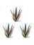 3x Büyük Tekila Rustik Heykel Açık Veranda Avlusu Için Rustik Metal Agave Bitkileri Ev Dekoru El Boyalı 55CM (Yurt Dışından) 1