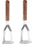 2pcs Patates Mashers, Vintage Mutfak Terim Paslanmaz Yuvarlak Patates Tasher, Ahşap Sap Masher Ricer Aracı (Yurt Dışından) 1