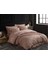 Elegant Nakışlı Pamuk Saten Çift Kişilik Nev Takımı Olimpos Kahve 1