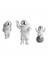 3pcs Astronot Dekor Sevimli Model Küçük Astronot Araba Oturma Odası Masaüstü Dekorasyon Dekorasyon Doğum Günü Hediyesi Gümüş (Yurt Dışından) 1