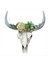 Reçine Longhorn Inek Kafatası Baş Duvar Asma Dekor Çiçek Inek Kafatası Duvar Dekor Kreş Dekoru Reçine Süsleme ile Saplama (Yurt Dışından) 1