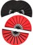 4 Adet Büyük Katlanır Fan Naylon Bez Katlanır Katlanır Çin Kung Fu Tai Chi Fan Dekorasyon Kat El Fan Siyah &amp Kırmızı (Yurt Dışından) 2