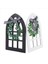 2pcs Ahşap Çiftlik Evi Pencere Katmanlı Tepsi Dekorasyon Ekose Rustik Çiftlik Evi Dekor Katedral Kemer Pencere Raf Fotoğraf Pervane (Yurt Dışından) 1