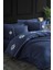 Elegant Nakışlı Pamuk Saten Çift Kişilik Nev Takımı Olimpos Lacivert 1
