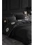 Elegant Nakışlı Pamuk Saten Çift Kişilik Nev Takımı Olimpos Siyah 1