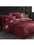 Elegant Nakışlı Pamuk Saten Çift Kişilik Nev Takımı Olimpos Bordo 1
