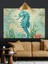 Soyut Denizatı Figürü ve Dünya Haritası Dekoratif Kanvas - Mdf Ahşap Tablo 5