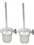 2x Krom Yuvarlak Duvara Monte Tuvalet Fırçası ve Buzlu Cam Tuvalet Fırçası Tutucu (Yurt Dışından) 1