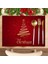 Merry Noel Ağacı Placemats Seti 6 Kaymaz/silme Temiz Keten Yemek Masası Paspas Seti Isıya Dayanıklı Masa Astarı (Yurt Dışından) 3