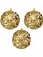 Yılbaşı Ağacı Süsü, Altın Pullu Lüks Ağaç Süsleme Topları 8 cm Pakette 3 Ad. 1