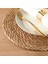 Doğal Su Sümbül Placemats 8 Seti Isı Direnci T Rattan Dokuma Paspaslar Açık Hava Yemek (Yurt Dışından) 3