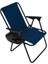 Litea 3 Adet Kamp Sandalyesi Katlanır Piknik Sandalye ve Bardaklık Lacivert 2