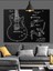 Gitar Şeması Teknik Çizim Dekoratif Kanvas - Mdf Ahşap Tablo 5