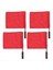 Kırmızı Spor Hakem Bayrağı 4 Parçalar Atletizm Etkinliği Hakem Bayrağı Futbol Futbol Bayrağı Taşıyıcı Bayrak Sünger Kolu (Yurt Dışından) 1