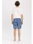 Regular Fit Desenli Bermuda Şort 9